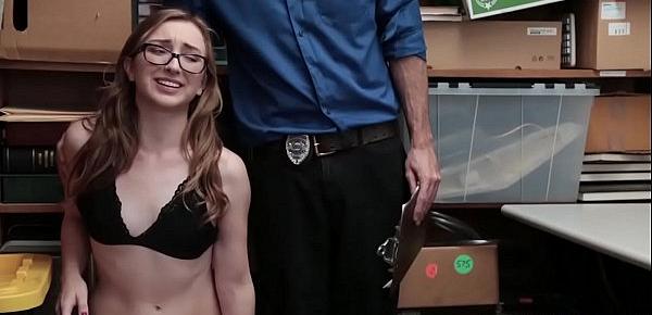 Cute petite teen paid with her pussy for shoplifting